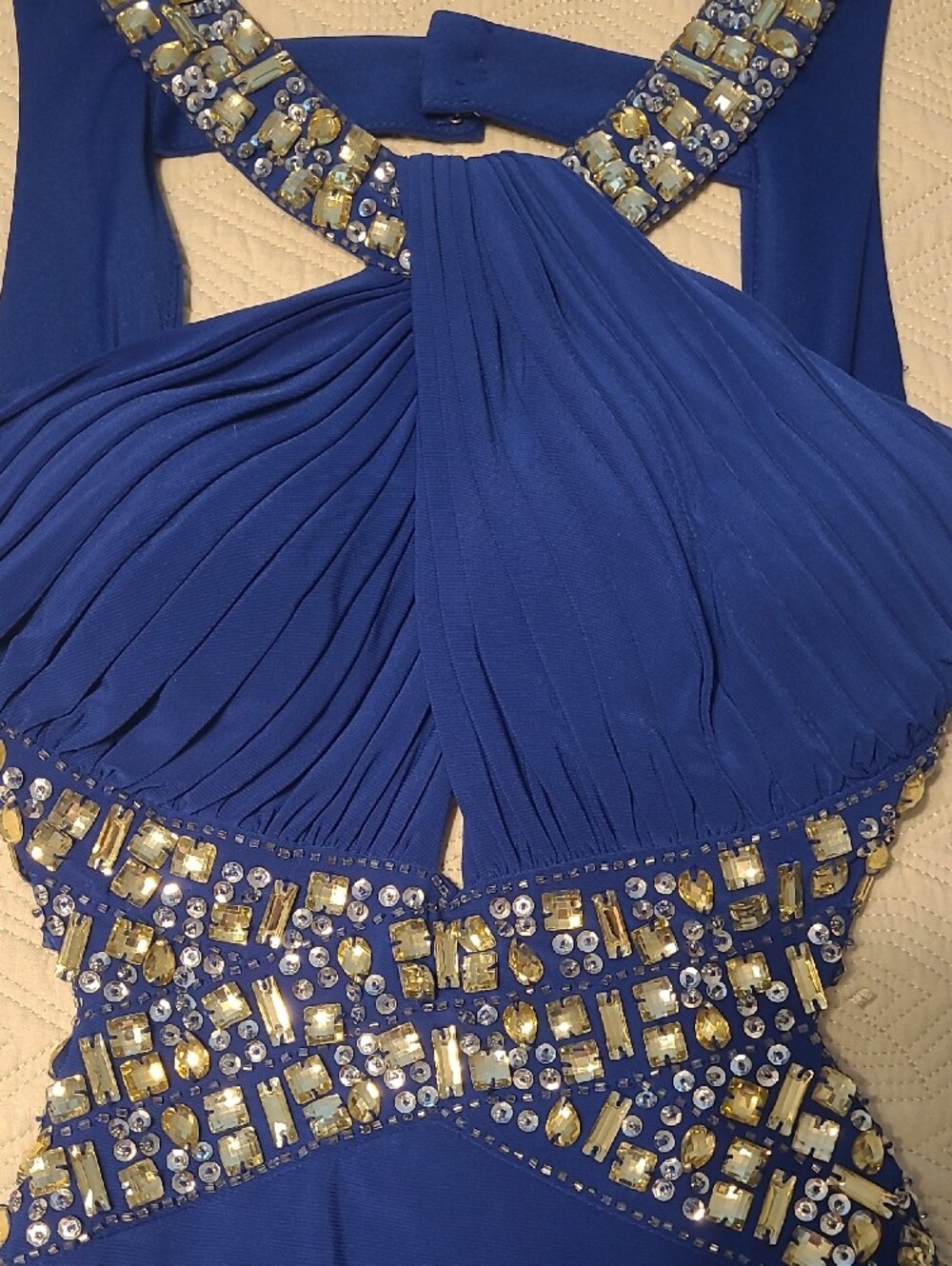Betsy & Adam Royal Blue Embellished Gown Size 4 - Picture 4 of 5